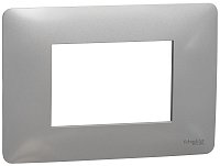 Рамка горизонтальная Schneider Electric Unica Modular 1-м. 3 мод. алюминий